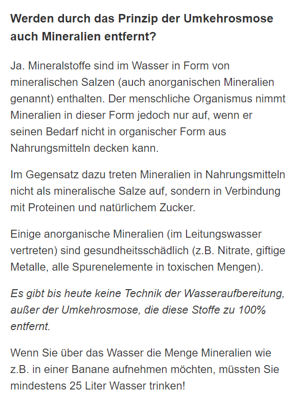 Umkehrosmose-Wasserreinigung für  Vorarlberg